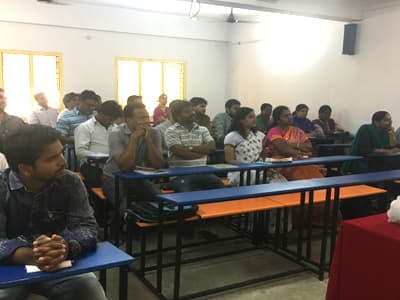 Faculty meeting and academic discussion